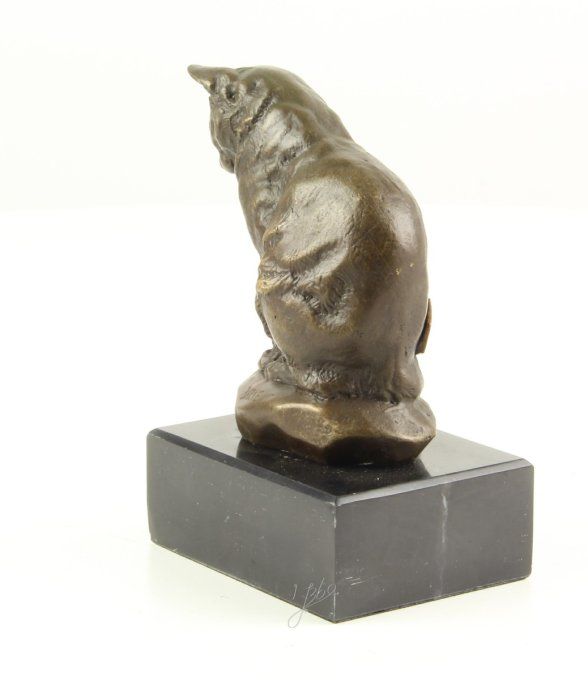 BA28.Bronze sur marbre d'un Chat