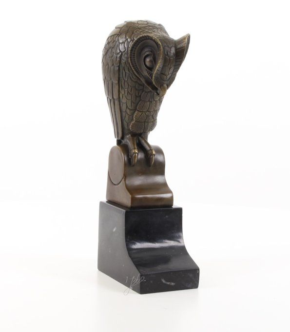 BAD06.Bronze sur marbre d'un Hibou