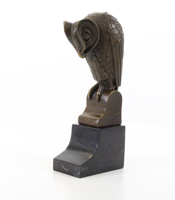 BAD06.Bronze sur marbre d'un Hibou