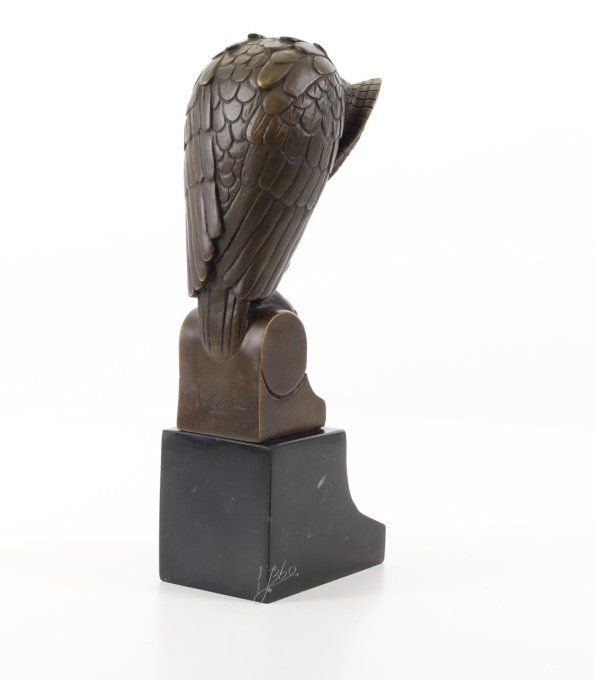 BAD06.Bronze sur marbre d'un Hibou