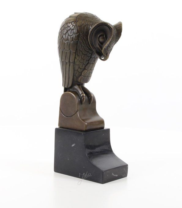 BAD06.Bronze sur marbre d'un Hibou