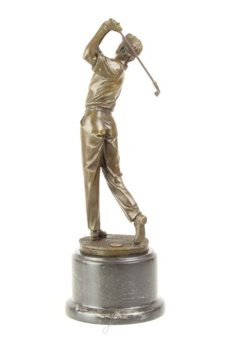 BD17.Bronze sur marbre d'un Golfeur