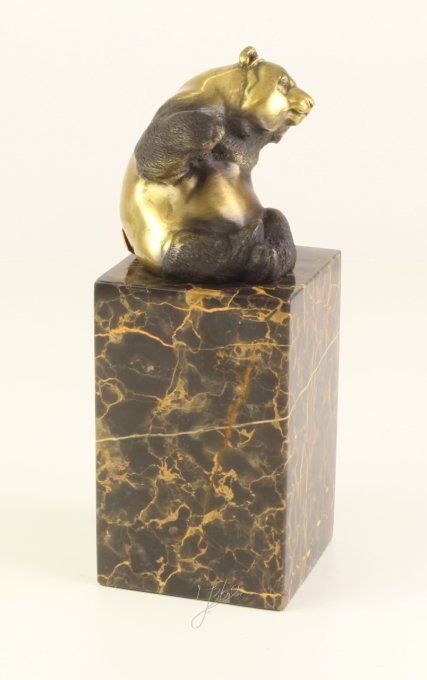 BA23.Bronze sur marbre d'un Panda