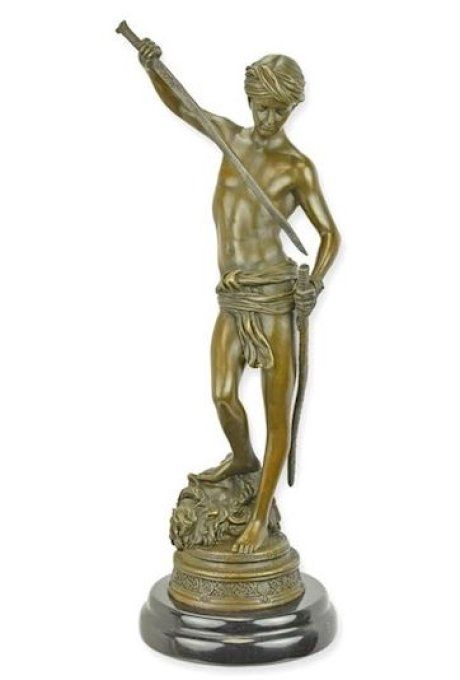 BD15. Bronze sur marbre David et Goliath