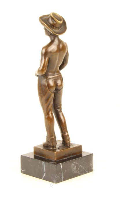 BE29.Bronze sur marbre d'un cowboy