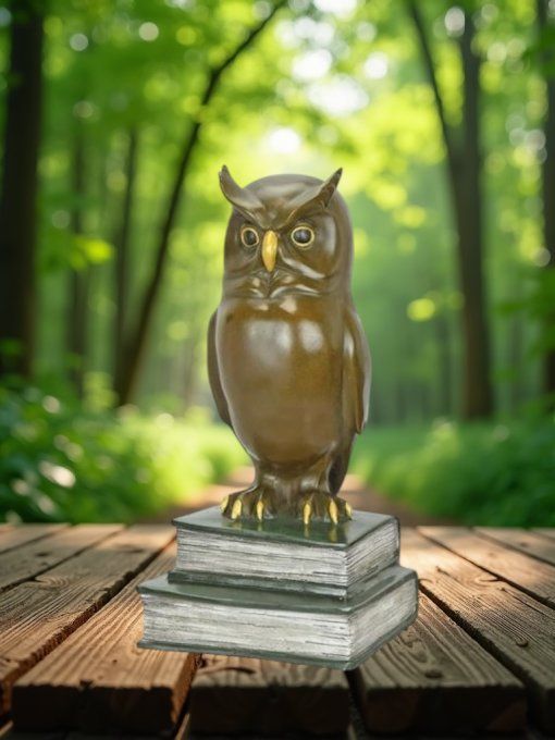 BA01 :Beau bronze d'un Hibou 
