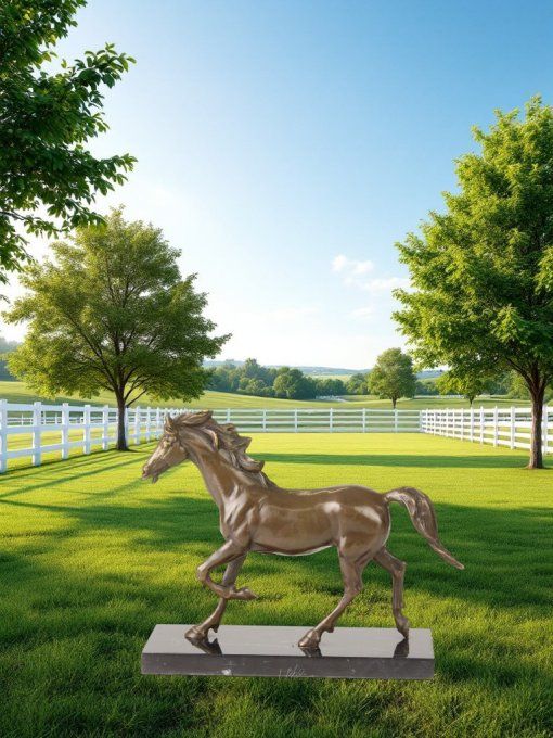 BA21.Bronze sur marbre Cheval Pur sang