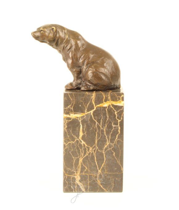 BA08. Bronze sur marbre d'un ours polair