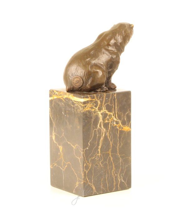 BA08. Bronze sur marbre d'un ours polair