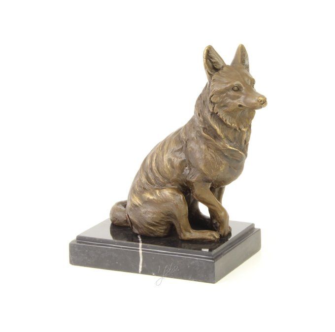 BA12. Bronze sur marbre d'un renard