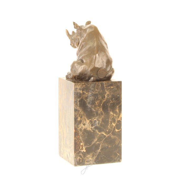 BA05.Bronze sur marbre d'un Rhinocéros