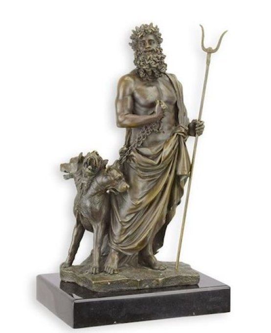 BD20. Bronze sur marbre Hadès et Cerbère