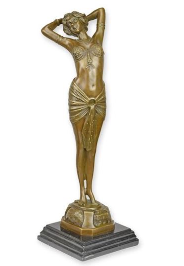 BC04.Bronze sur marbre femme au réveil